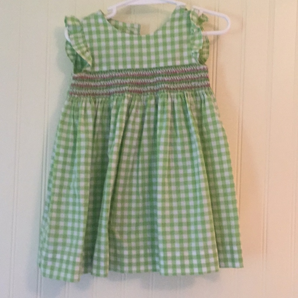 Baby Girl  Green Checked Dress